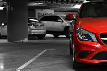 red car carpark mercedes colour splash cropped sports