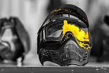 mask paint yellow paintball splash colour