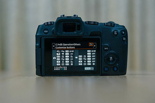menu DSLR back of camera creative filters