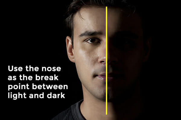 split lighting example